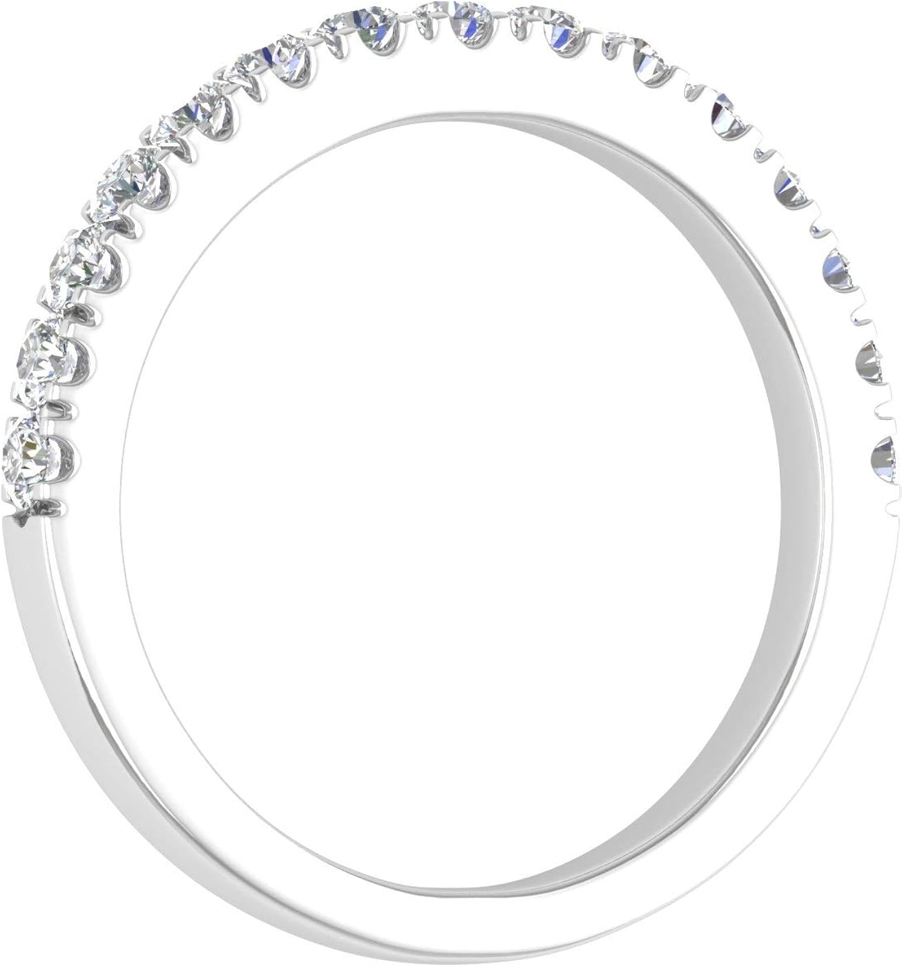 1/10 Carat to 3/4 Carat (ctw) 14K White Gold Ladies Diamond Stackable Anniversary Ring (I1-I2 Clarity)