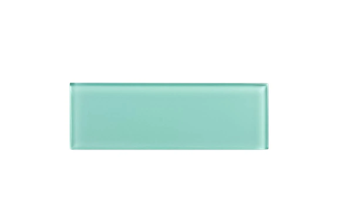 WS Tiles 3x22 x 9x22 Glass Mosaic Subway Tile, Backsplash for Kitchen and Bathroom - 5 Square Feet per Carton - Light Teal 5 sqf