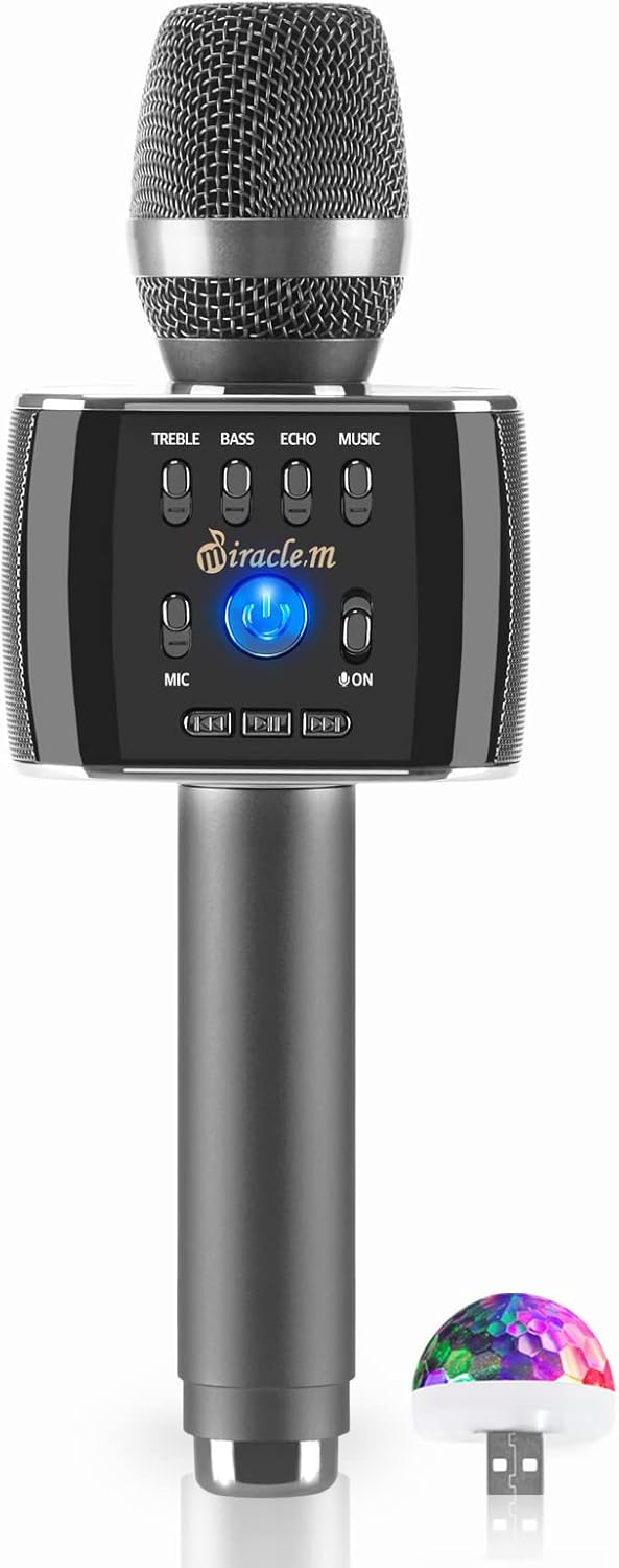 M75 - Bluetooth Karaoke Microphone - Bluetooth Microphone Wireless - Wireless Microphone Karaoke - Microphone for Kids and Adults - Carpool car Karaoke Microphone with Speaker - Karaoke mic Pack of 2