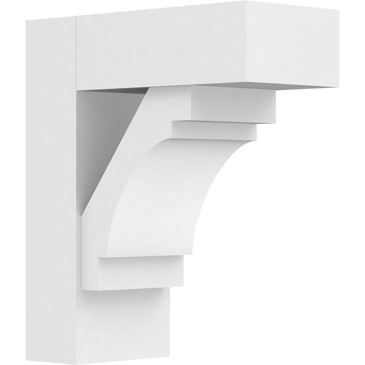Ekena Millwork BKTP05X12X14MRC05 Standard Merced Architectural Grade PVC Bracket with Block Ends - 5 x 12 x 14 in.