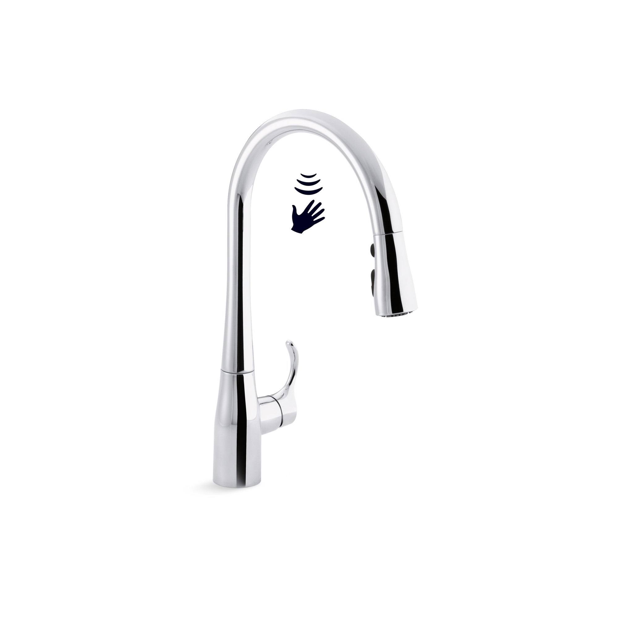 Kohler K-22036 Simplice Touchless Pull-Down Kitchen Sink Faucet Matte Black