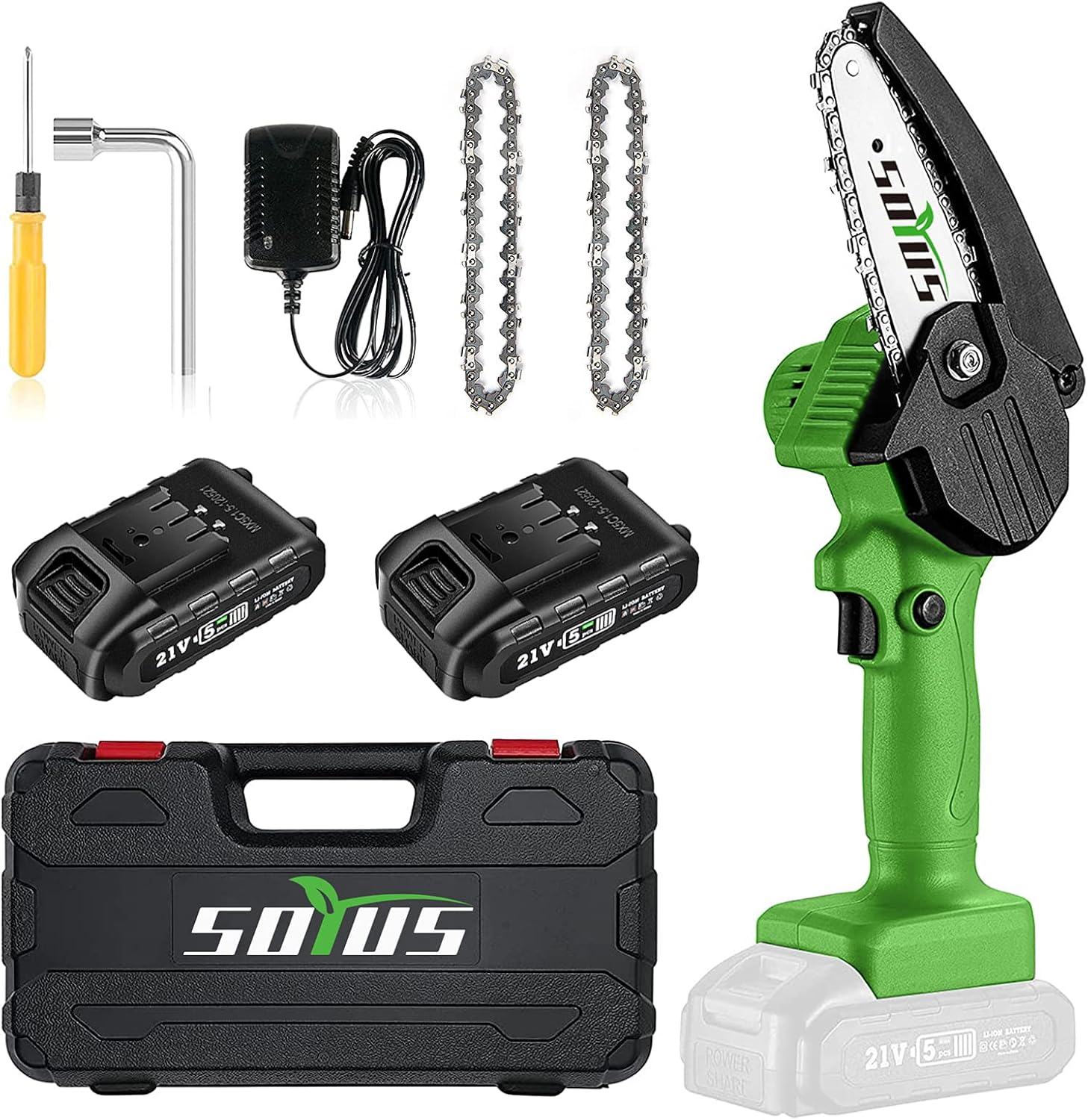 Mini Chainsaw Cordless 4 Inch Mini Chain Saw SOYUS Handheld Chainsaw Mini Chainsaw Battery Powered Rechargeable Mini Lithium Chainsaw Portable Chain Saw Tree Trimming Branch Wood Cutting Pink Pack of 2