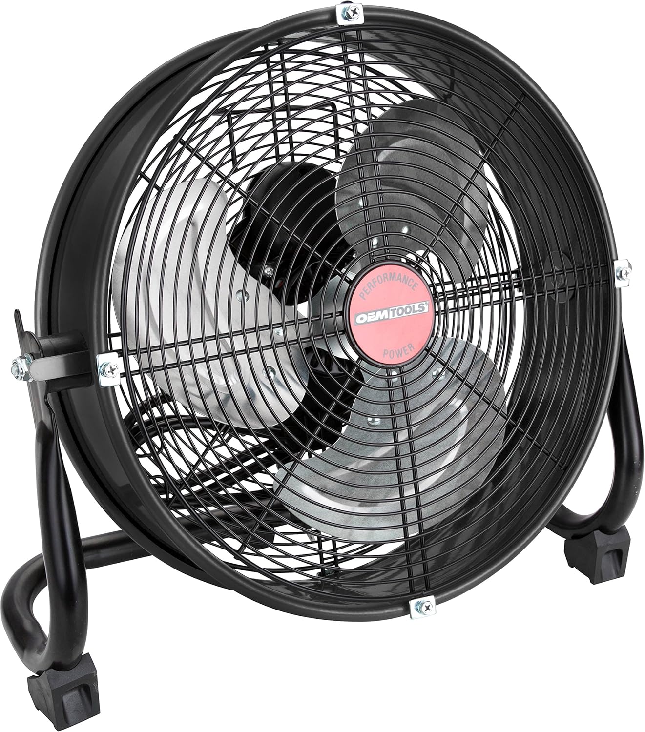 OEMTOOLS OEM24881 18 Inch High Velocity Floor Fan, 3-Speed Motor Produces Maximum Airflow of 4500 CFM, Handle on Back for Easy Transportation, Black