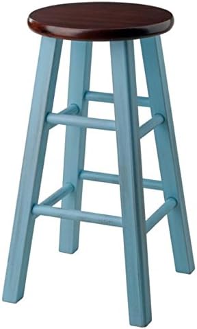 Ergode Ivy Counter Stool, Rustic Light Blue & Walnut Pack of 2