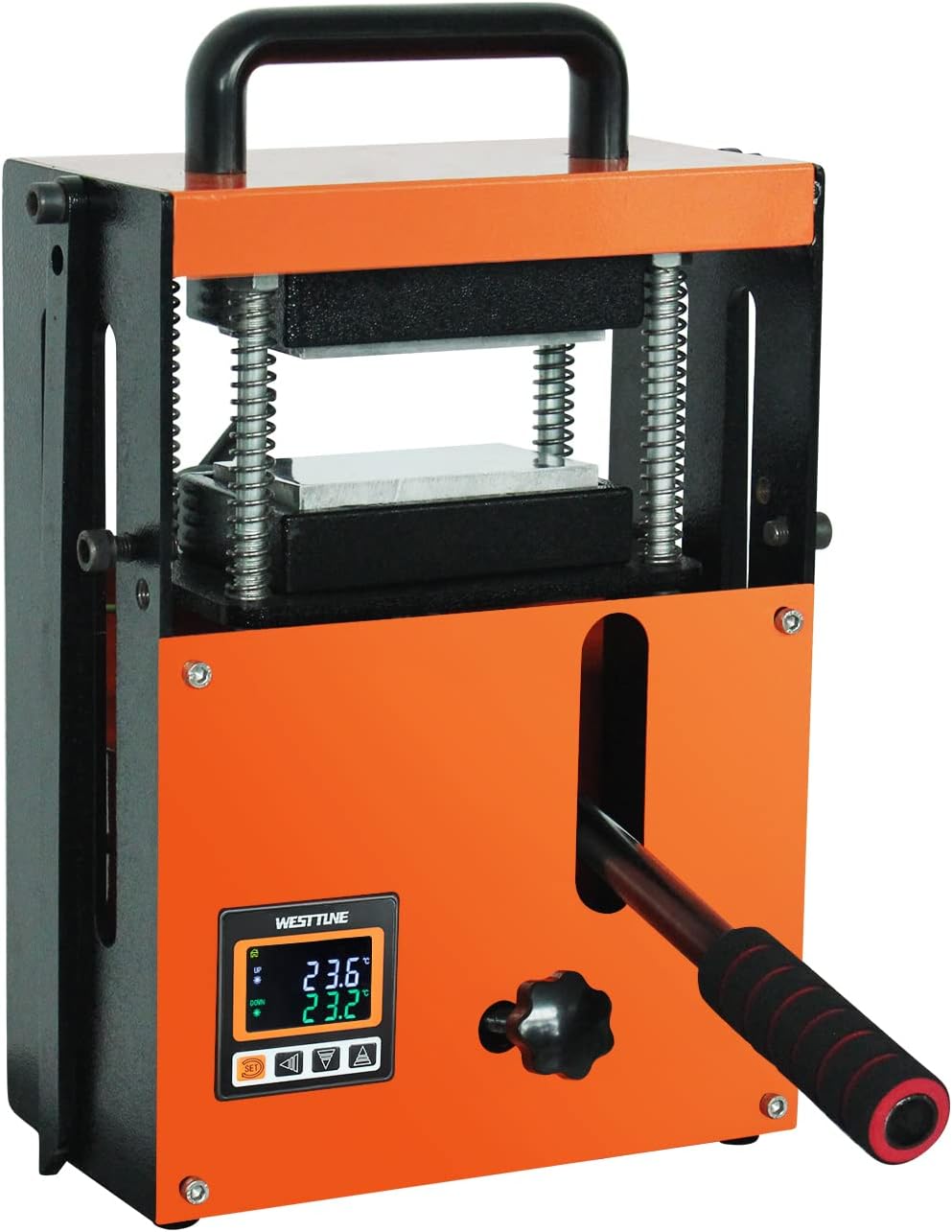 WEST TUNE 4 Ton Heat Press Machine with Hydraulic Jack Dual 3x5 Inch Heating Plates LCD Controller Dual Channel Independent Heating(US Shipping)