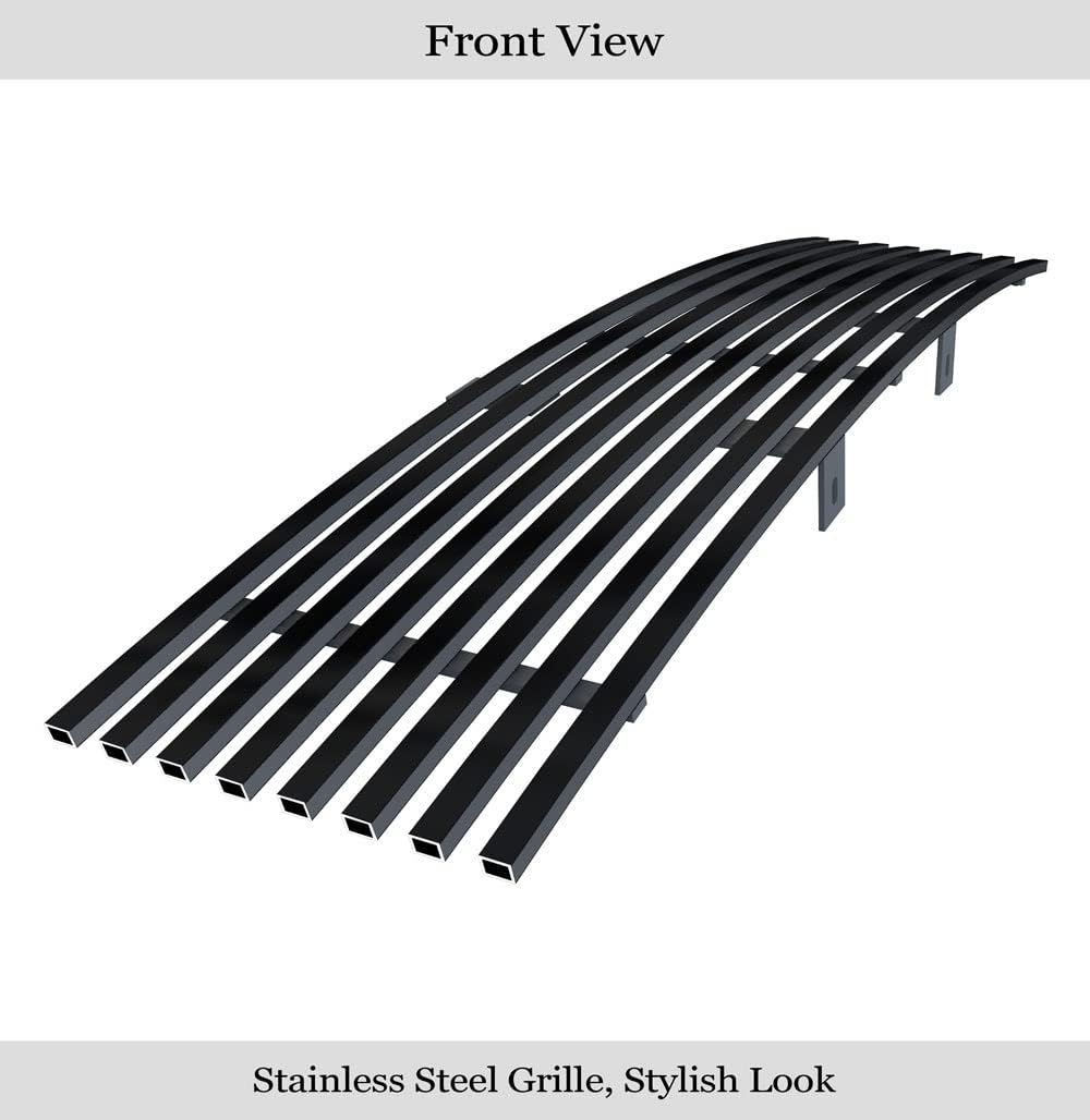 APS Compatible with 2009-2014 F-150 Lower Bumper Stainless Steel Black 8x6 Horizontal Billet Grille Insert N19-J98766F Pack of 2