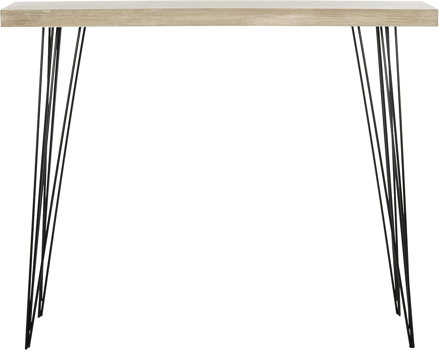 Safavieh Home Collection Lali Retro Mid-Century Light Oak and Black Wood Console