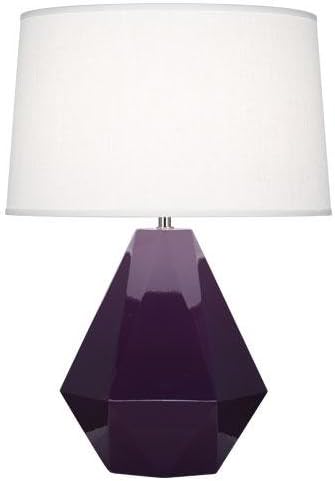 Robert Abbey 932 Lamps with Oyster Linen Shades, Polished Nickel Accented Lily Glazed Ceramic Finish