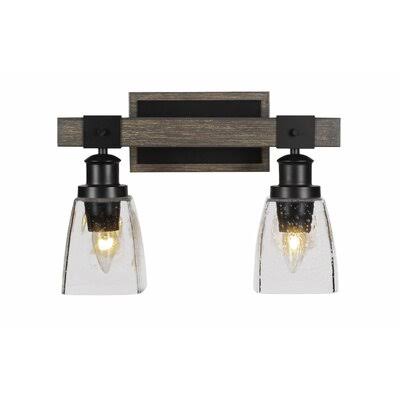 Cerrato 2-Light Dimmable Matte Black Vanity Light Breakwater Bay