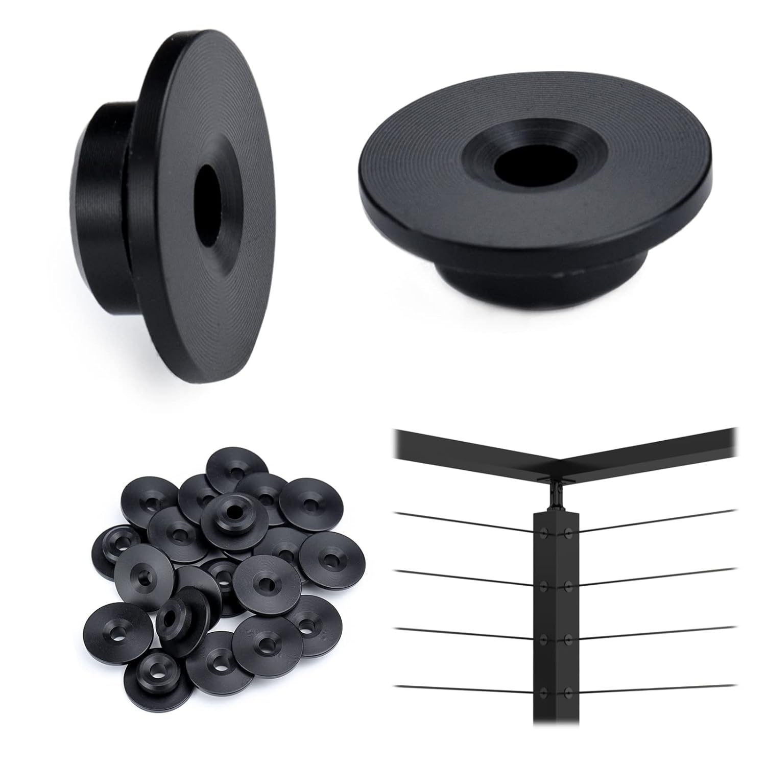 Muzata 40Pack Black Cable Railing Kit 1/8