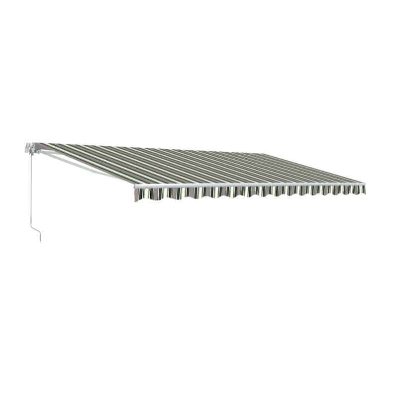 Aleko AWM8X6.5MSTRGR58-UNB 8 x 6.5 ft. Motorized Retractable Patio Awning - Multiple Stripe Green