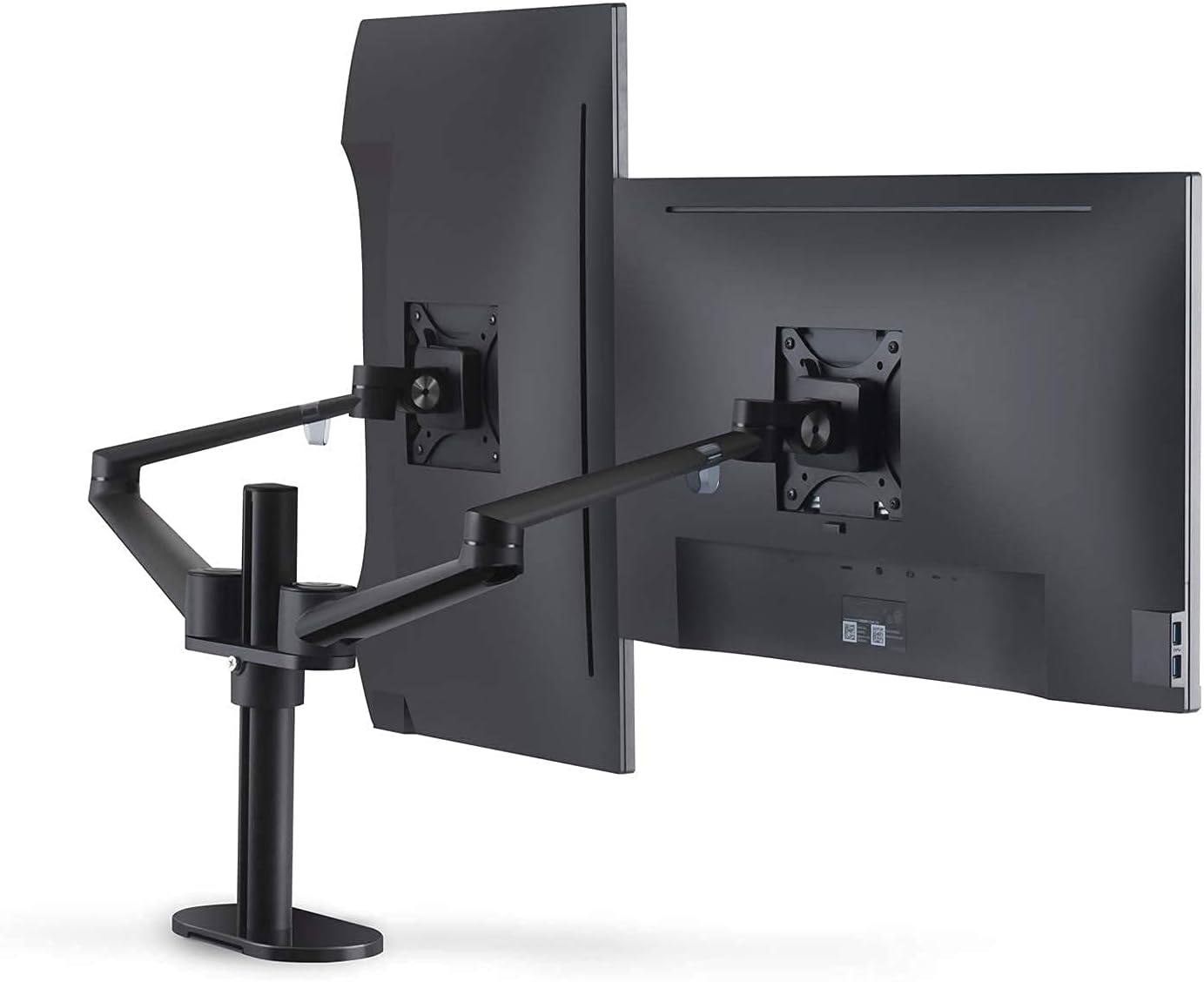 Dual LCD Monitor Desk Mount Stand Fully Adjustable Computer Screen Mounting Arm, Aluminum Stand Fits 2 Screens up 17