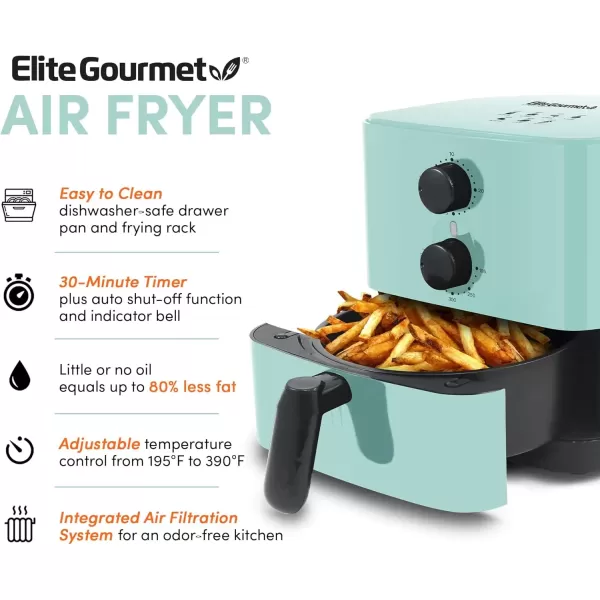 Air Fryers EAF-3218R Personal 1.1 Quart Compact Space Saving Electric Hot Air Fryer Oil-Less Healthy Cooker, Timer & Temperature Controls, Red.(Mint)