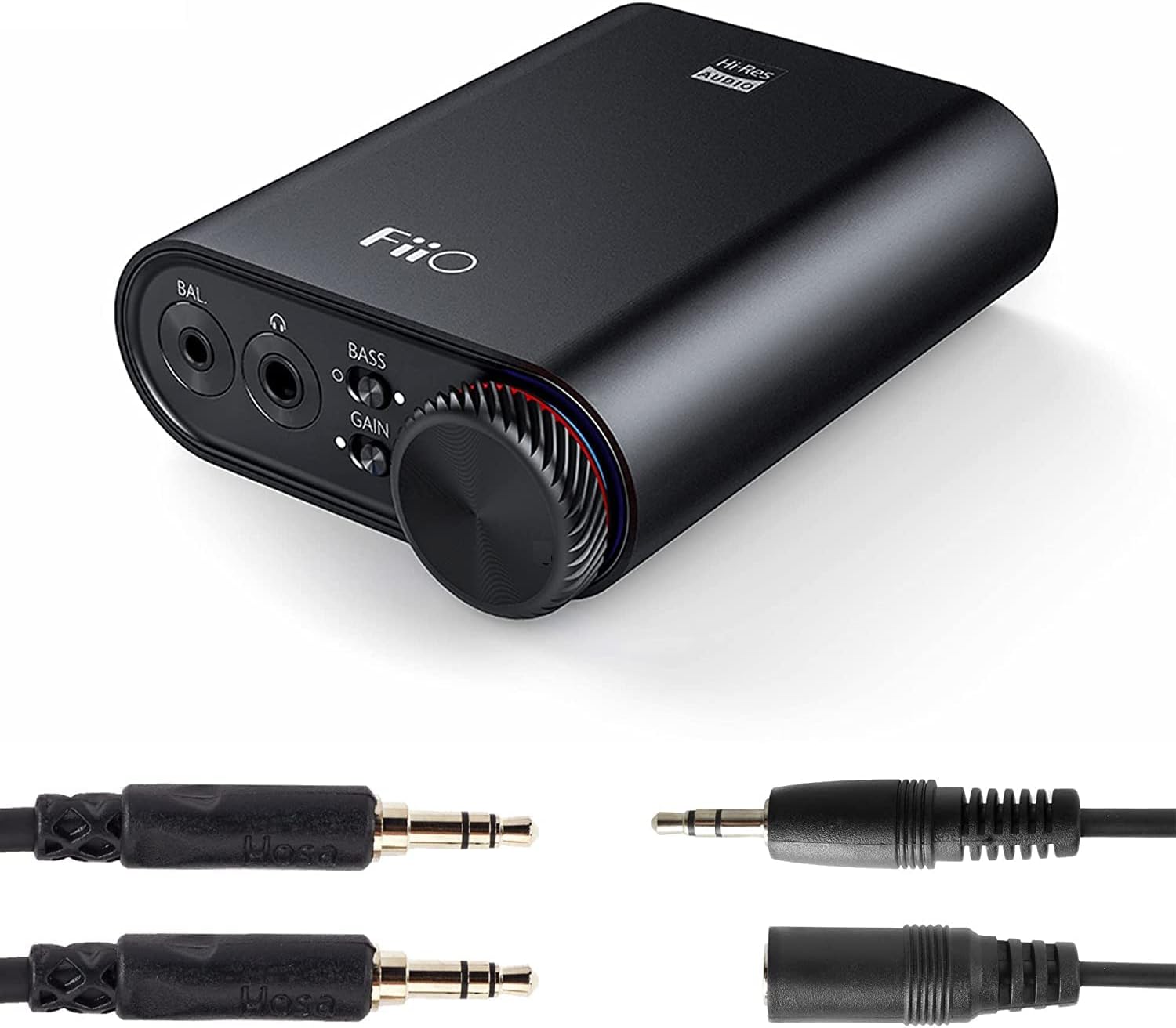 FiiO New K3 USB Decoder Headphone Amplifier USB-C DAC with Stereo Mini Male to Stereo Mini Male Cable and 3.5mm M/F Shielded Stereo Audio Extension Cable