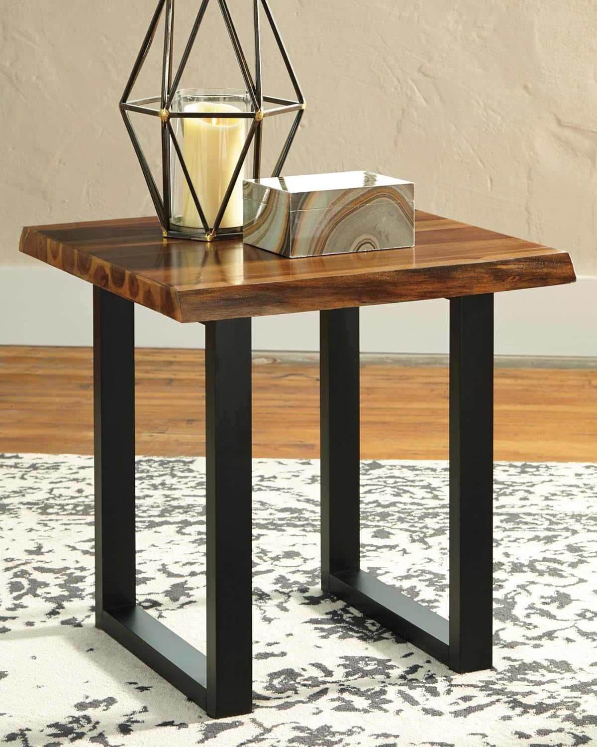 Signature Design by Ashley - Brosward Contemporary Square End Table, Brown/Black