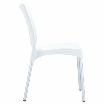 Goguen Stacking Patio Dining Side Chair (Set of 2) Ebern Designs Color: White