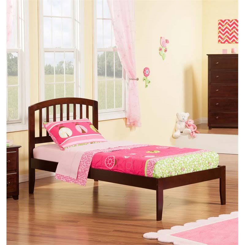 Leo u0026 Lacey Twin Spindle Platform Bed in Walnut - LL-1653242