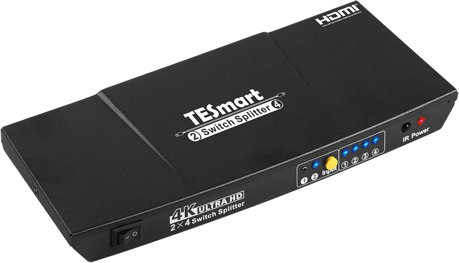 2x4 HDMI Switch, TESmart 2 in 4 Out HDMI Switcher Splitter with Remote Control Support CEC UHD 4Kx2K@30Hz, 3D, 1080P Pack of 2