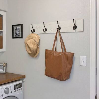Abbotsford Hook Board Wall Mounted Coat Rack Color: Whitewash