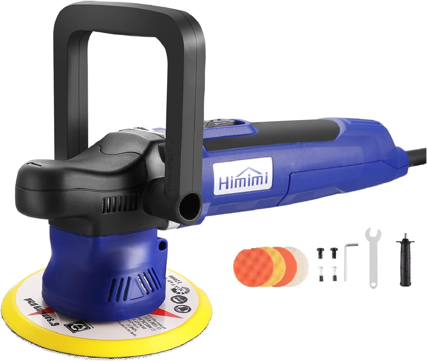 Polisher, Himimi 650W Car Polisher, 6 Variable Speeds Buffer Polisher, Detachable D-Handle & Side Handle for Polishing and Waxing Furniture for Cars and Boats Pack of 2