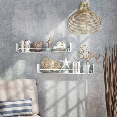 Ava-Victoria 2 Piece Metal Bracket Shelf Latitude Run Finish: White