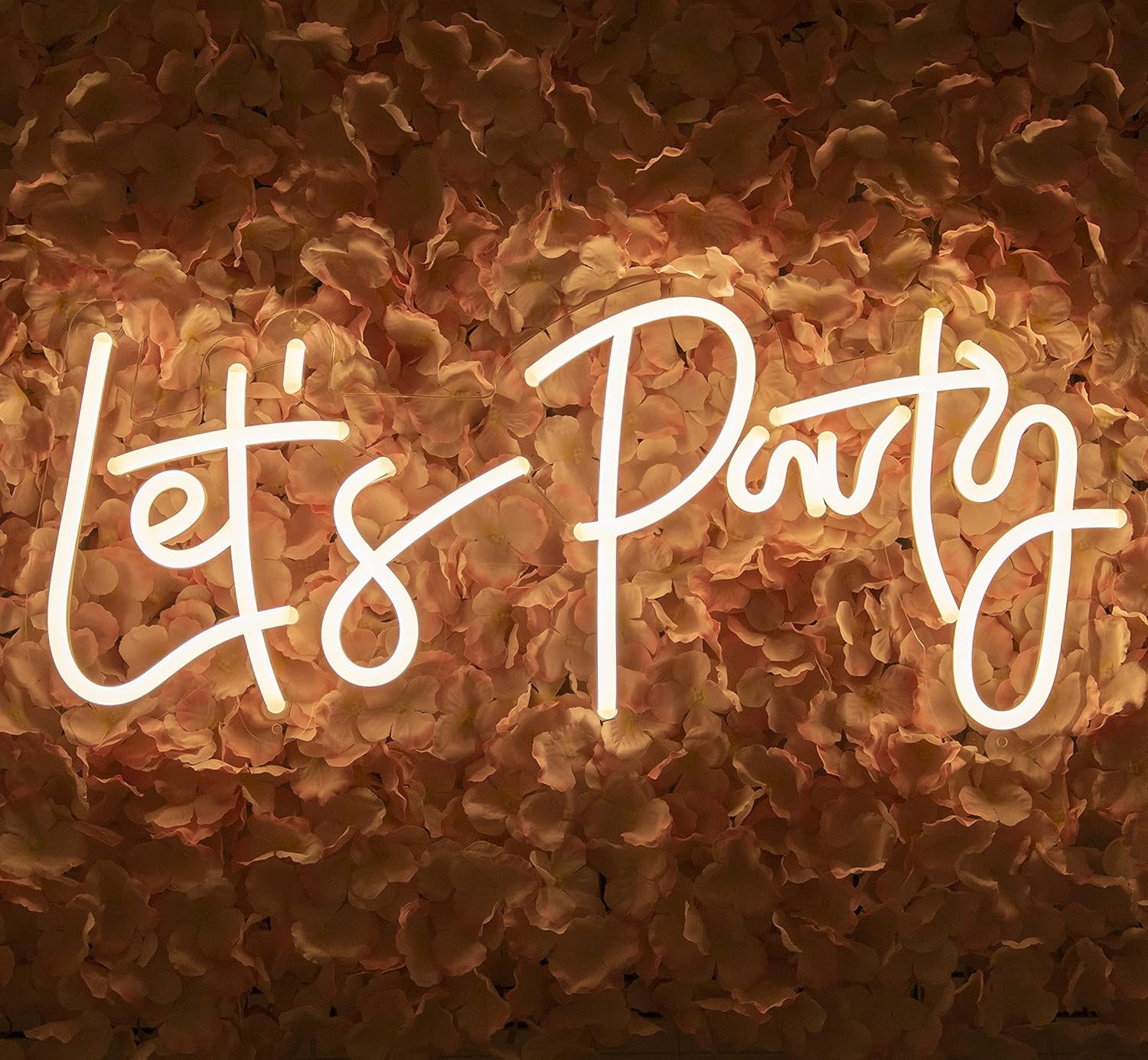 Pink Lets Party Neon Sign for Wall Decor Art Decoration Neon Light for Decoration for Bar, Pub, Restaurant, Gender Reveal, Night Club, Wedding Party, 23x10Inches Pack of 2