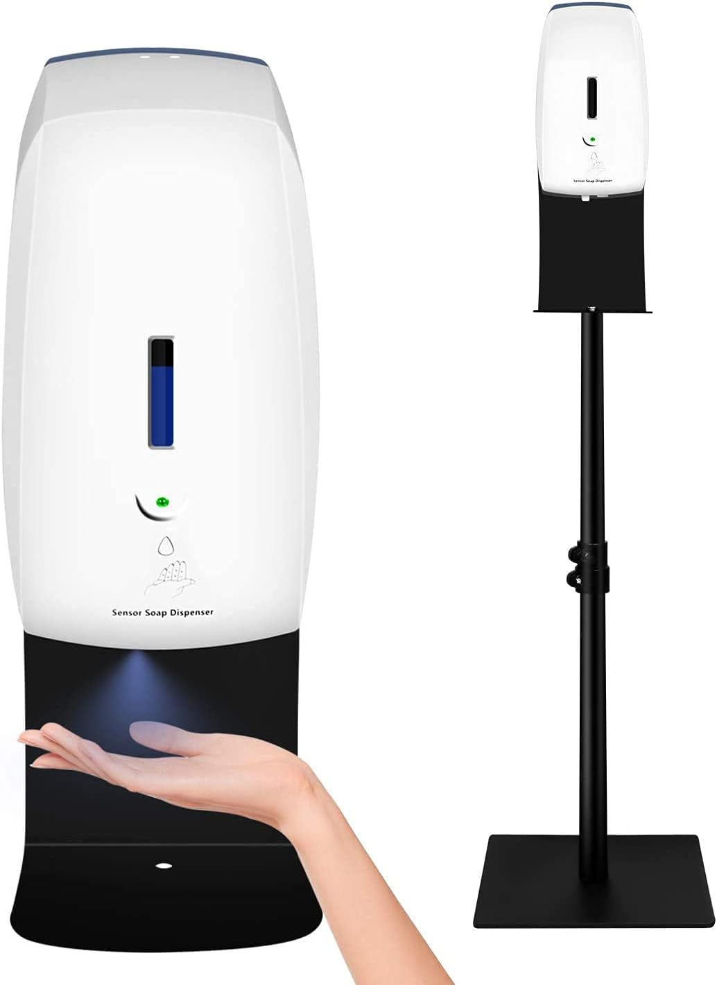 FCQ Hand Sanitizer Dispenser Touchless Automatic Hand Sanitizer Gel Dispenser with Floor Stand for Schools, Restaurants,Home… Pack of 2