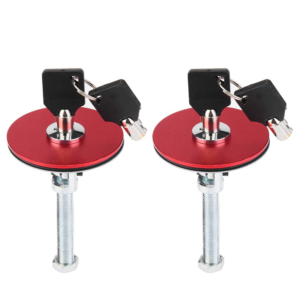 Car Hood Locks,Car Universal Engine Hood Cover Lock Key Pin Kit Safety Latch Pin Hood Lock (Red) Pack of 2