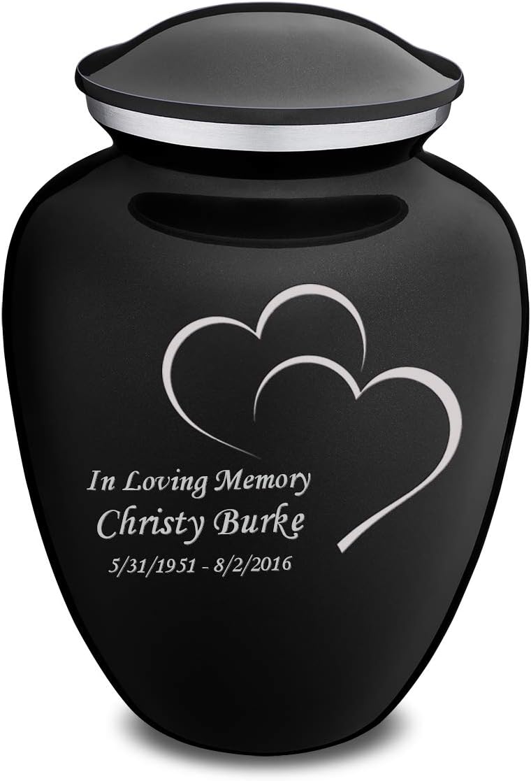GetUrns Adult Embrace Hearts Cremation Urn with Custom Engraving (Purple)