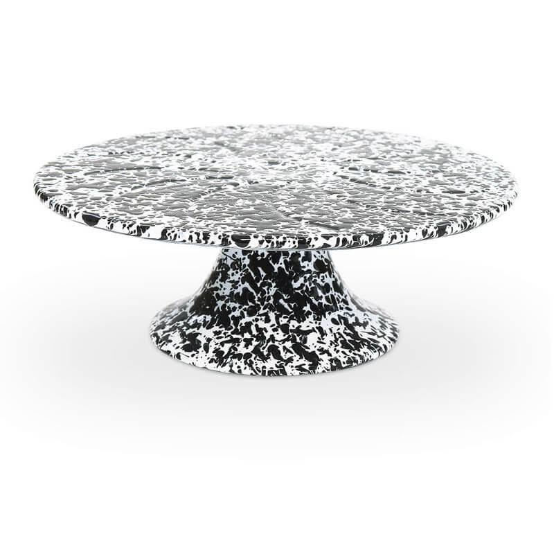 Enamelware Cake Stand - Black Marble