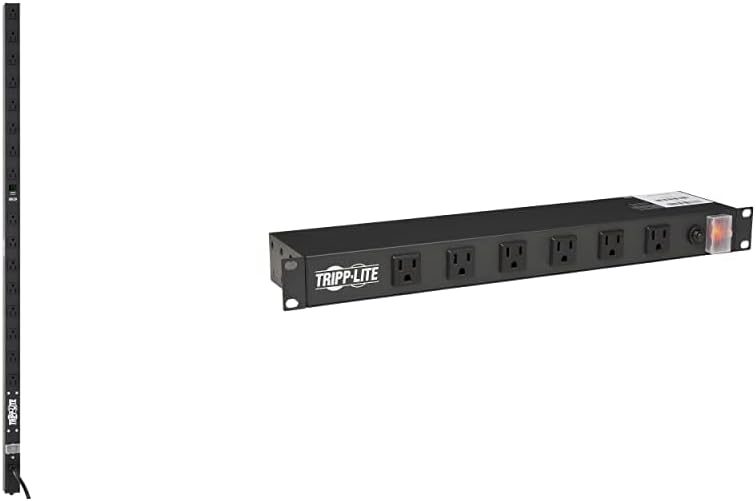 Tripp Lite Metered PDU, 15A, 8 Outlets (5-15R), 120V, 5-15P, 15 ft. Cord, 0U Vertical Rack-Mount Power (PDUMV15-24)
