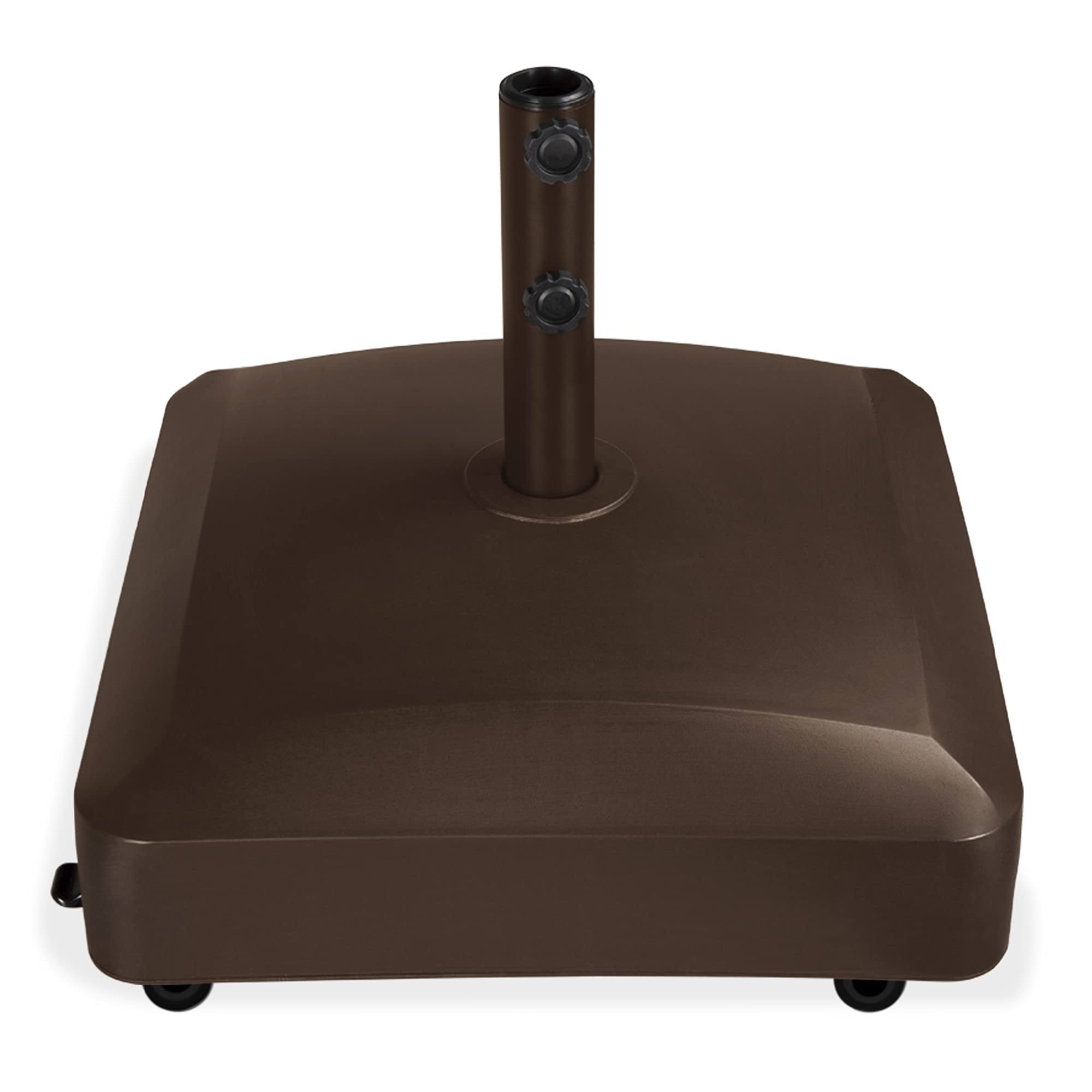 Best Choice Products Fillable Mobile Umbrella Base Heavy Duty Market Stand w/ 4 Wheels, 2 Locks, 123lb Capacity - Bronze