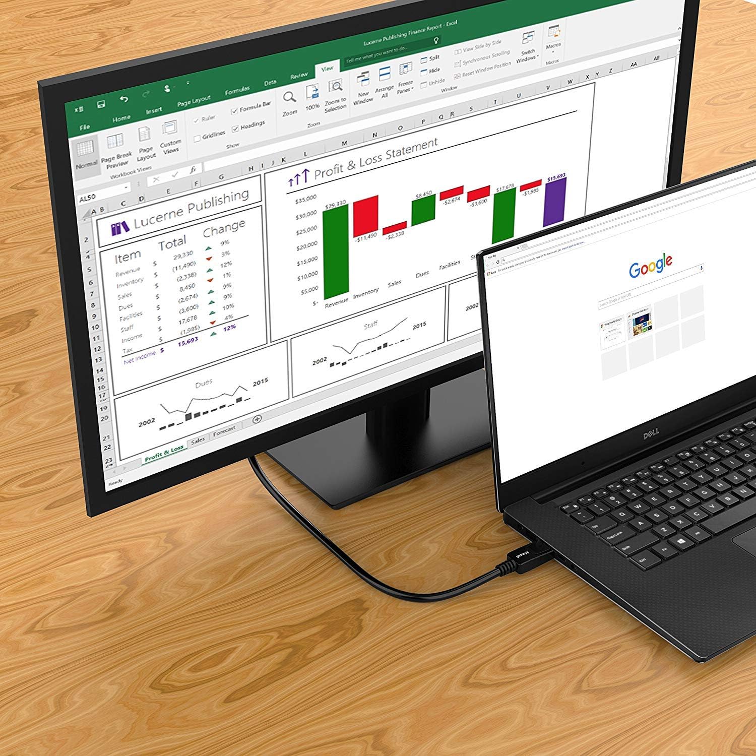 Moread DisplayPort to DisplayPort Cable, 6 Feet, 5 Pack, Gold-Plated Display Port Cable (4K@60Hz, 2K@144Hz) DP Cable Compatible with Computer, Desktop, Laptop, PC, Monitor, Projector - Black Pack of 2