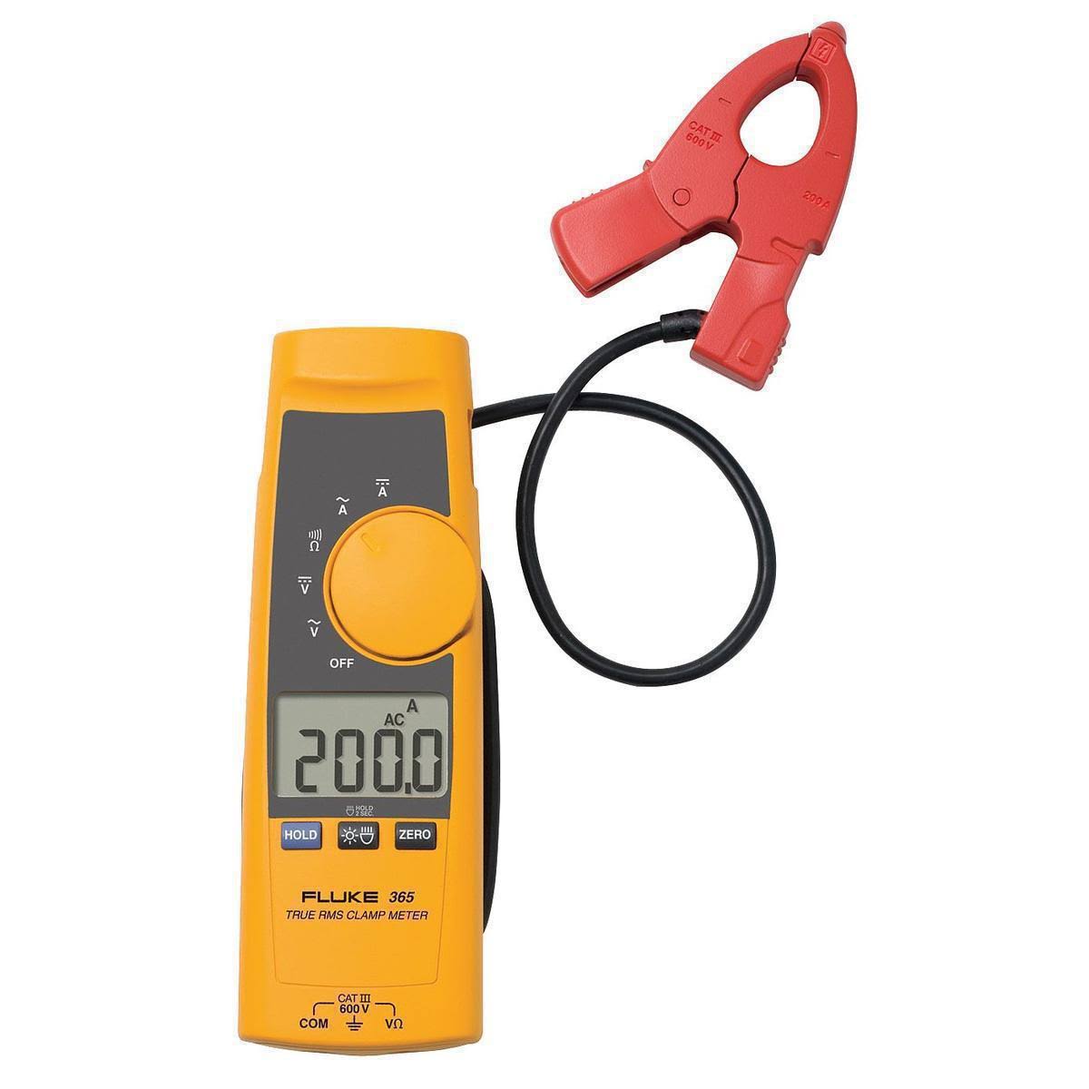 Fluke 365 Detachable Jaw True RMS AC/DC Clamp Meter, 200 A