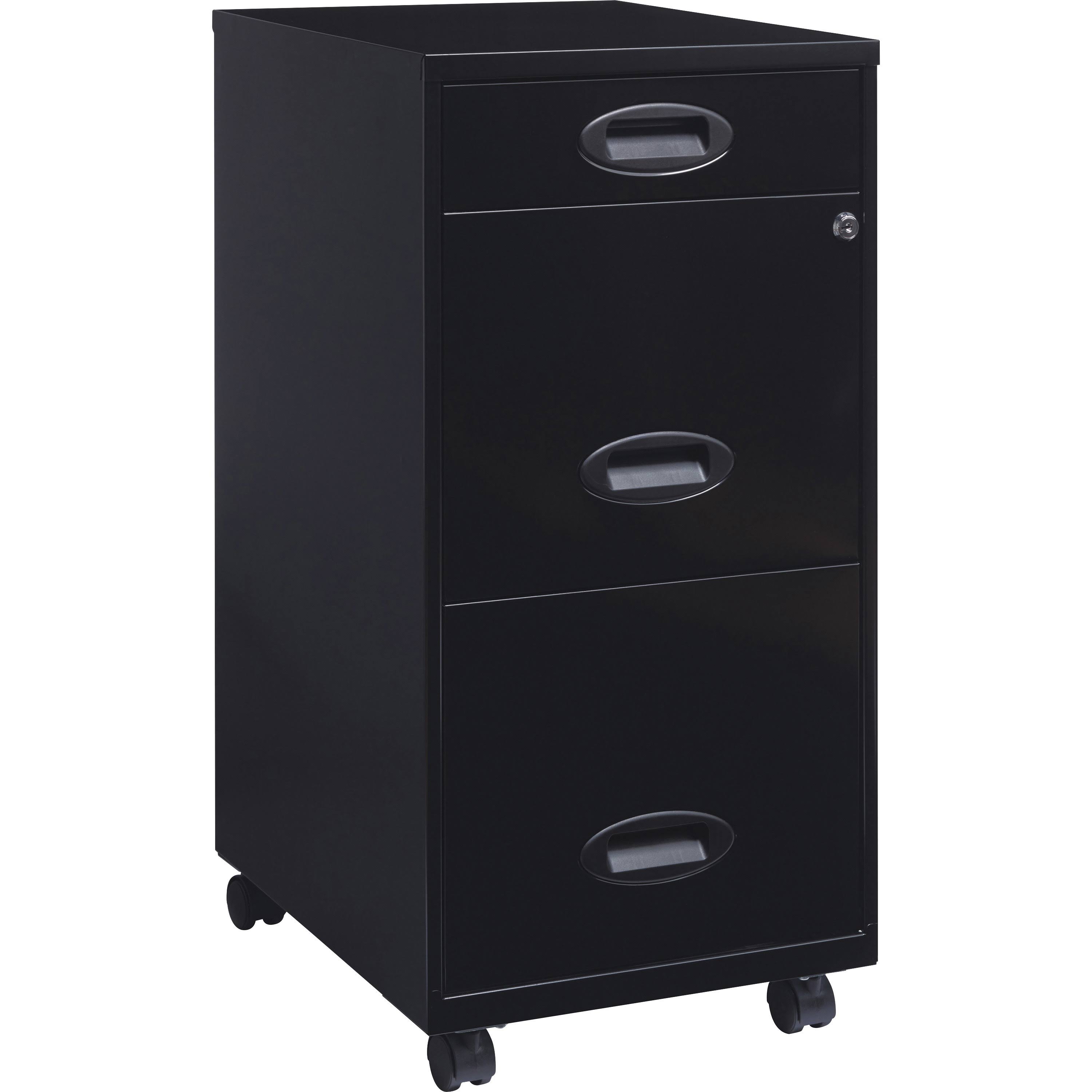 Lorell Soho 3-Drawer File Cabinet, Black