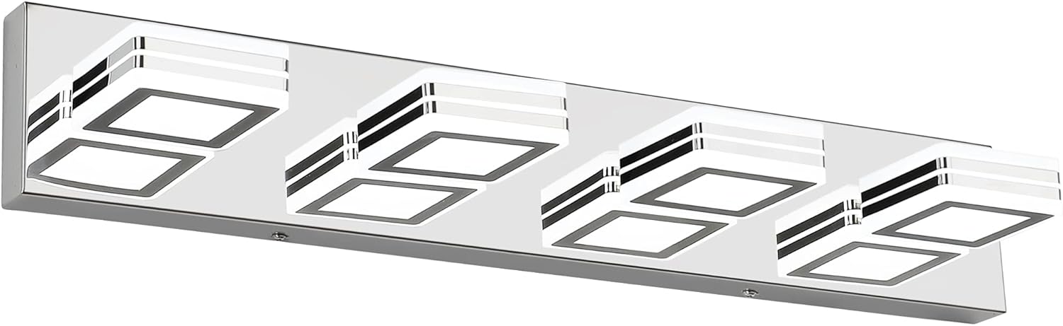 SOLFART Dimmable Vanity Lights Bathroom Light Fixtures Led Bathroom Lights Over Mirror Modern Black 4 Lights S9660-4T