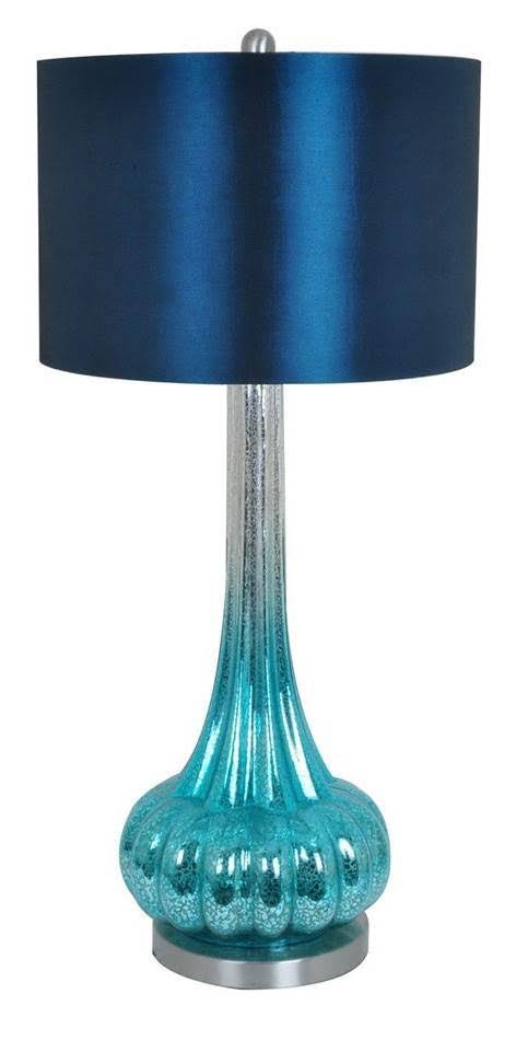 Crestview Cvabs821 Peacock Blue Table Lamp