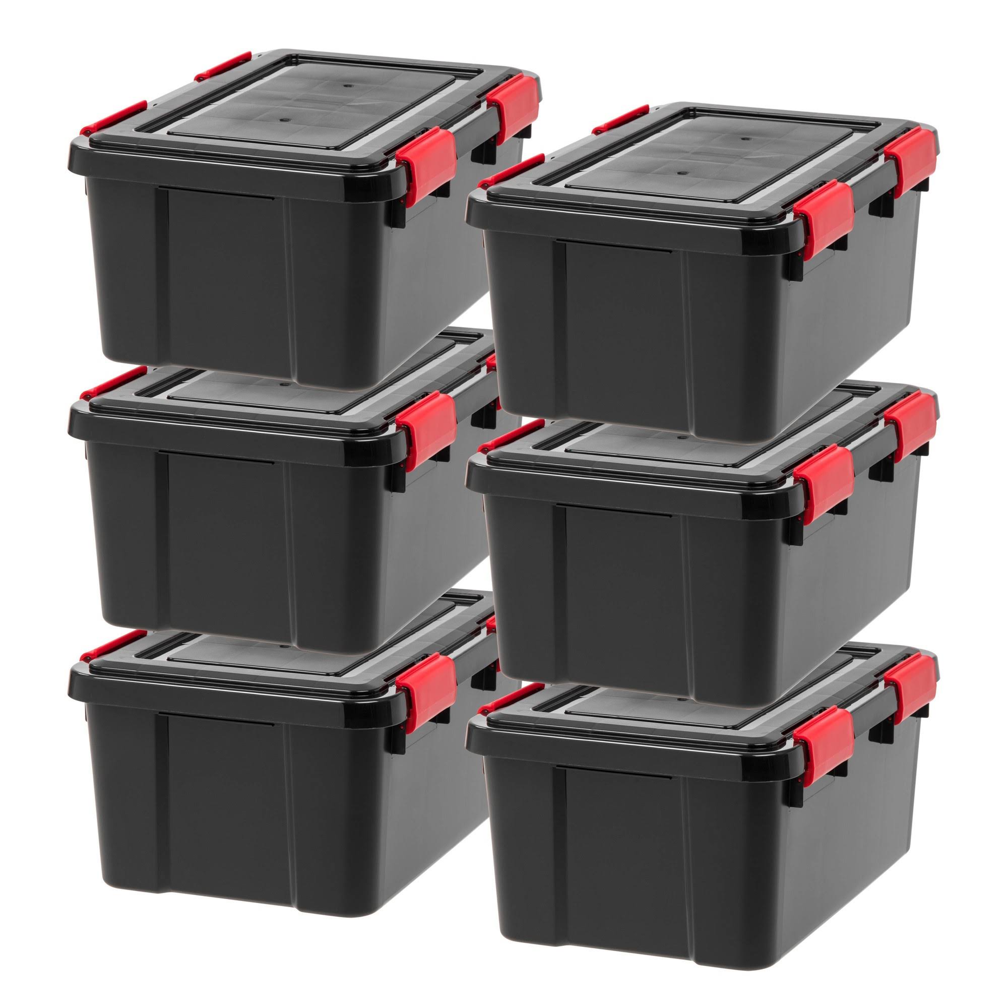 Iris Ucb-ss Weathertight Storage Box, 19 Quart, Black, 6 Pack