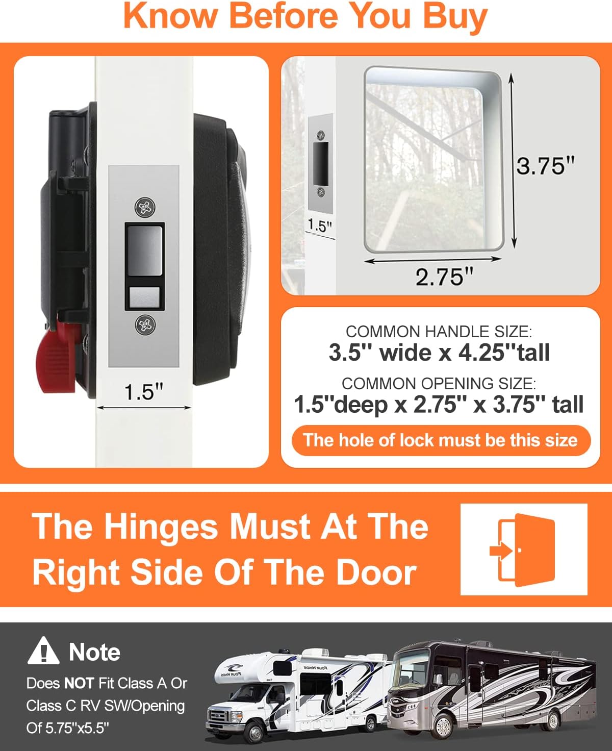 RV Keyless Entry Door Lock , Compact RV Door Lock ,100% Metal with Deadbolt, Backlit Keypad ,Fob Keyless and 2 Keys for RV, Camper and Trailer