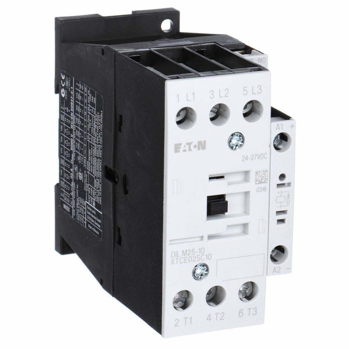 Eaton 208V AC IEC Magnetic Contactor; NO. of Poles 3, Reversing: No, 25 A Full Load Amps-Inductive HAWA XTCE025C10E