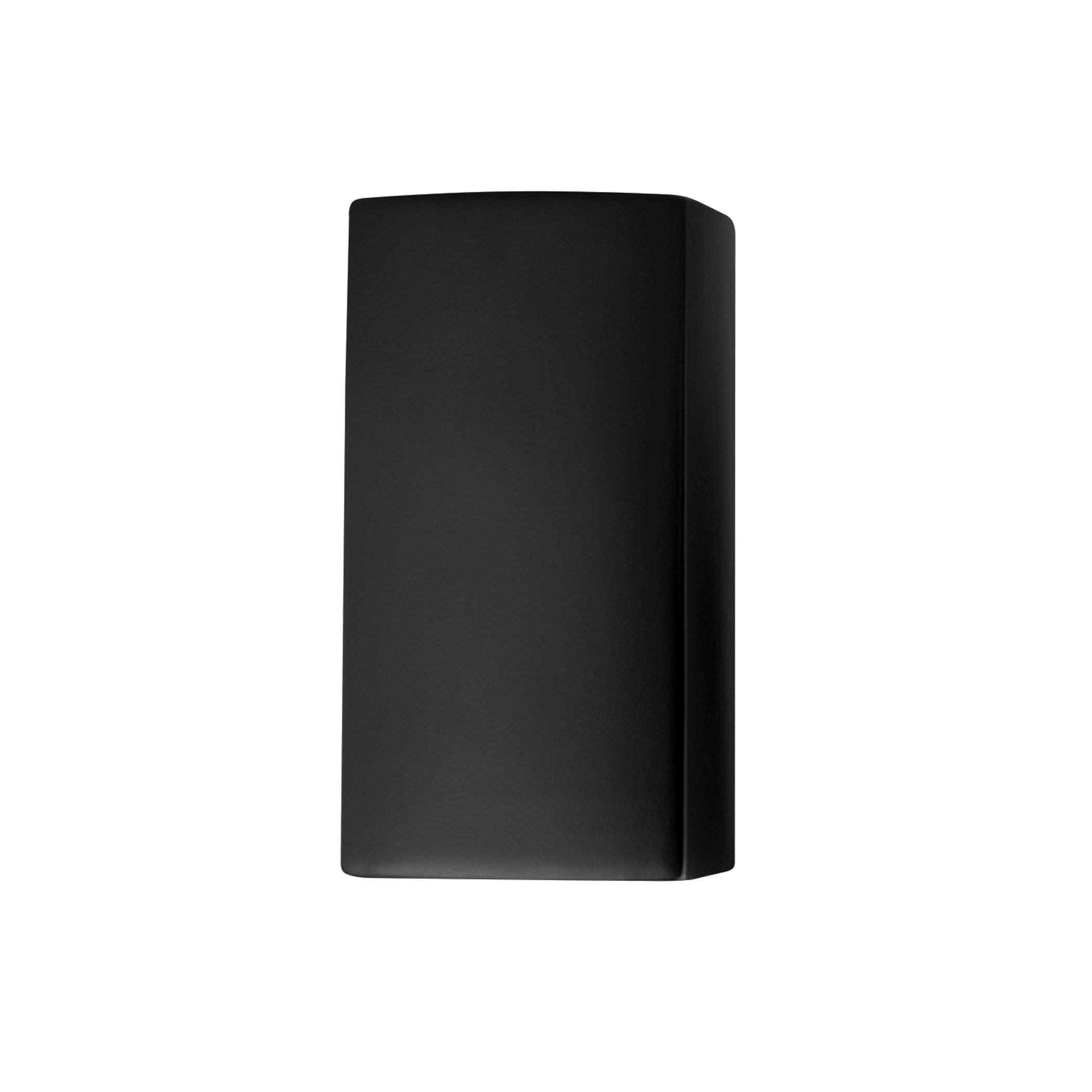Justice Design Group CER-0910W-CRB Small Rectangle - Closed Top (Outdoor) in Carbon - Matte Black