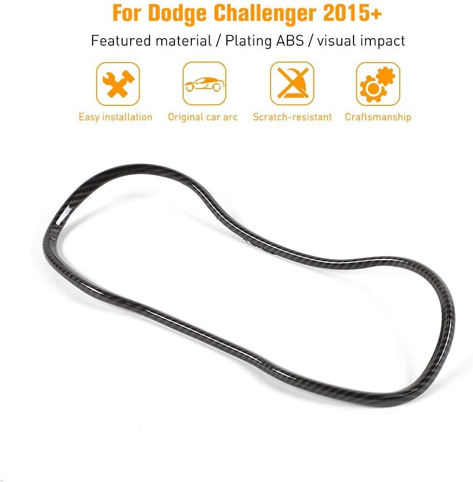 JeCar Interior Accessories Center Consoles Dash Board ABS Dashboard Trim for 2015-2019 Dodge Charger, Carbon Fiber