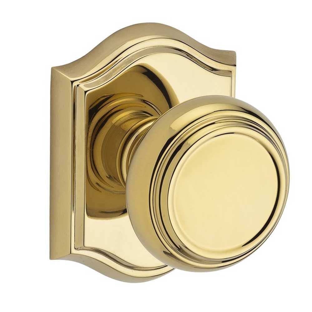 Baldwin PV.TRA.TAR Privacy Traditional Knobset ;Polished Brass, Clear