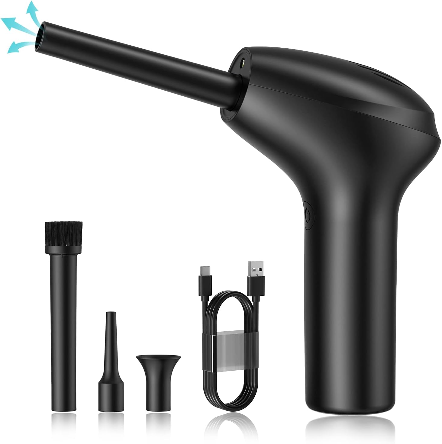 HONKYOB Cordless Air Duster, Electric Air Duster,Air Blower Replaces Compressed Air Cans for Cleaning Computer,Keyboard, Car, Pet House ,2500mAh Rechargeable Battery,Fast Charging,Powerful 45000 RPM Pack of 2