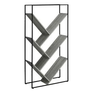 Monarch Bookcase - 60x22H, Grey, Black Metal