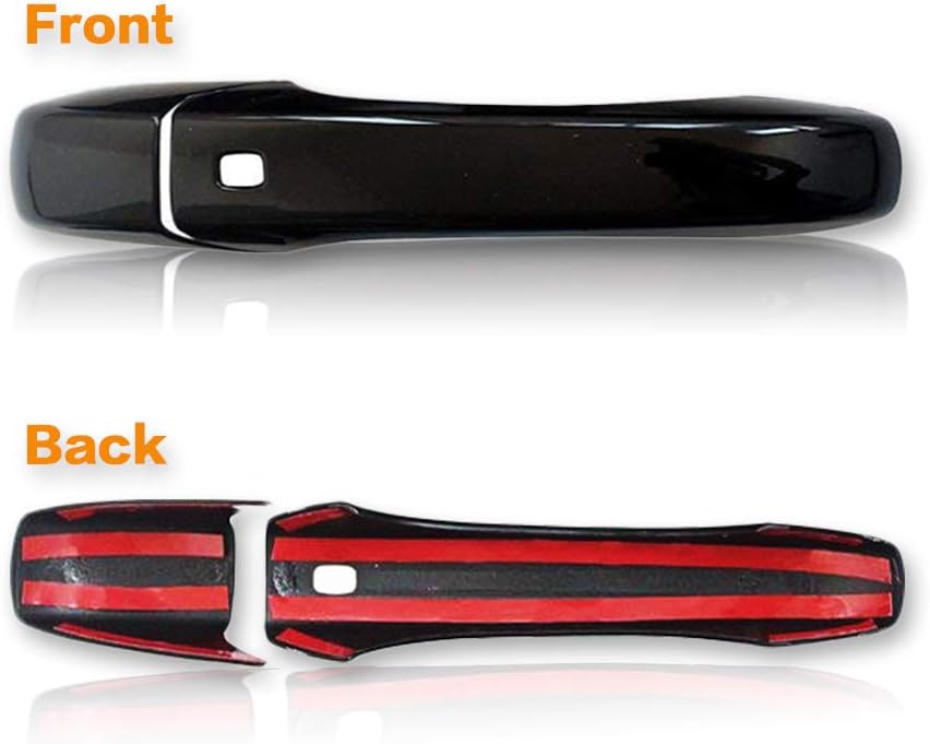 YOUNGERCAR Door Handle Covers for 13-20 Jeep Grand Cherokee|14-20 Dodge Durango with 2 Smart Holes-4pcs Gloss Black ABS Accessories