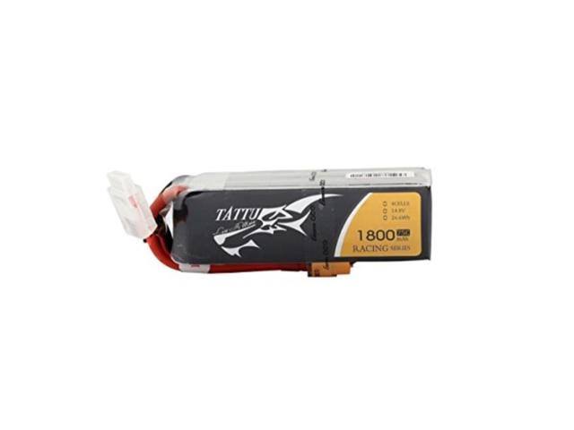 Tattu Lipo Battery Pack 1800mAh 14.8V 75C 4S Racing Series with XT60 Plug for RC Car Boat Truck Heli Airplane UAV Drones FPV