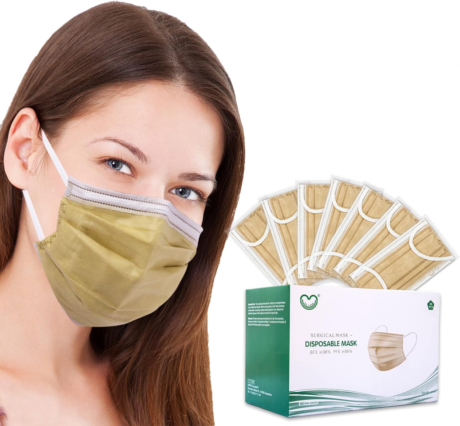 Disposable Face Mask 4-Ply for Adult, Soft Face Masks, Breathable Safety Mask