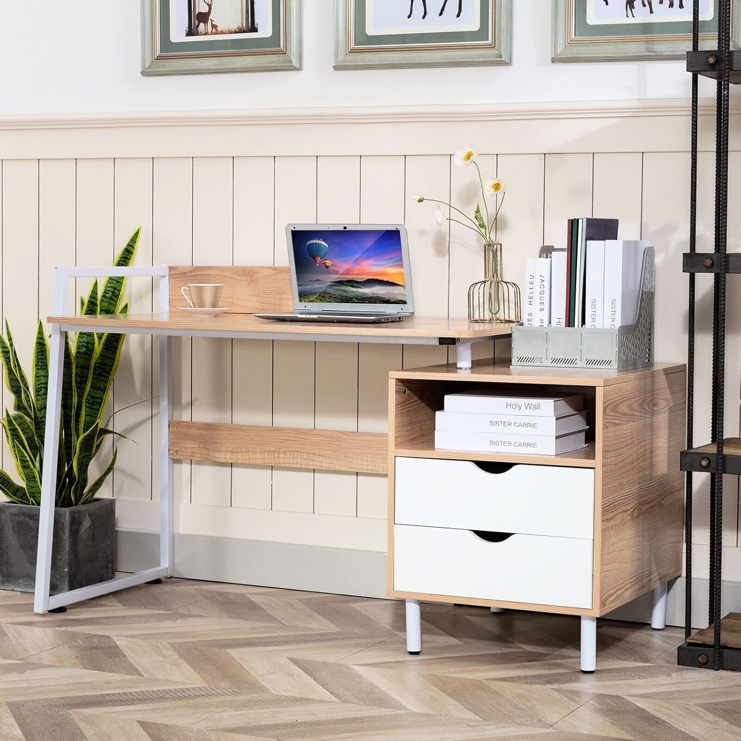 Bravin Desk, Drawer Glide Material: Metal, Top Material: Manufactured Wood