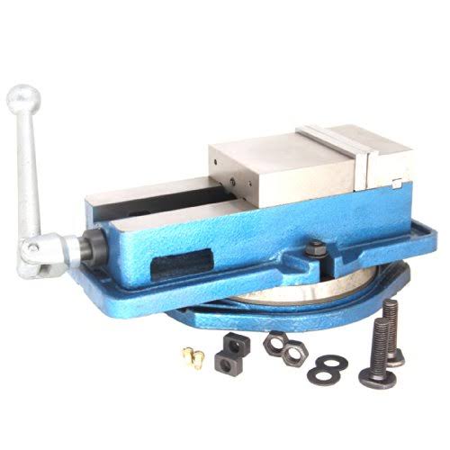 HFS 5x22 Milling Machine Lockdown Vise - 360 Degree Swiveling Base - Hardened